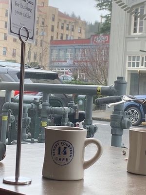 Front of building at Blue Scorcher Bakery Cafe in Astoria