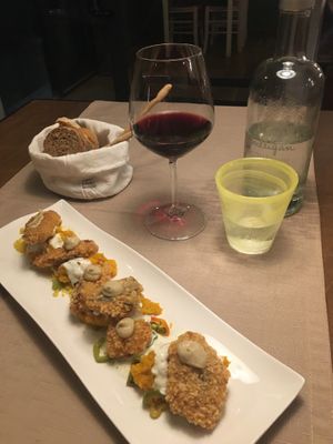 Secondo piatto: Mushrooms in panko crust at Il Papeoto in La Spezia