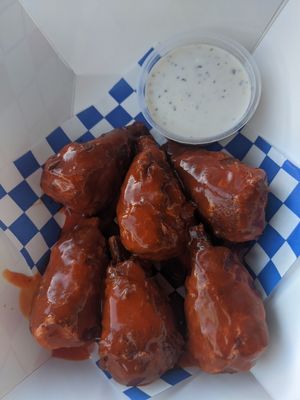Vegan Chicken Wings. We weren't crazy about these. Very tough and chewy at Seed Ranger in Ventura
