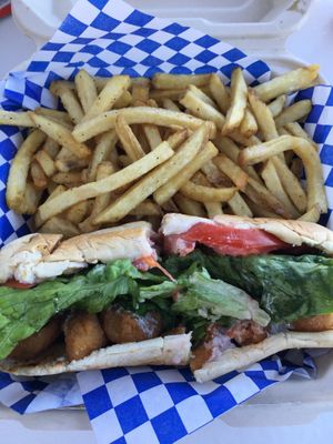 shrimp po’ boy $12.50 at Seed Ranger in Ventura