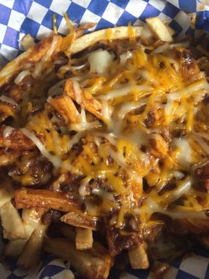 Vegan chili cheese fries. These were delicious! Great with a shake. at Seed Ranger in Ventura