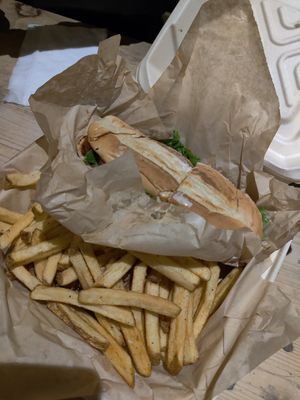 Buffalo ranch sandwich. Comes with a ton of fries at Seed Ranger in Ventura