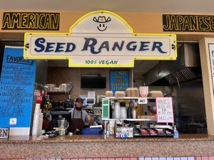 Owner was happy to oblige us with a photo at Seed Ranger in Ventura