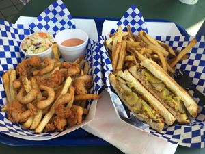 Shrimp and chips & Tuna melt  at Seed Ranger in Ventura