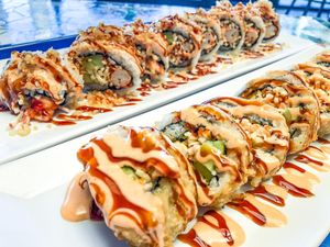 Golden California and Crunchy Tiger roll at Seed Ranger in Ventura