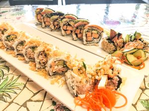 Vegan Lobster and Vegan eel rolls at Seed Ranger in Ventura