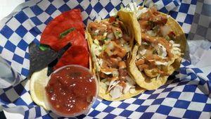 Vegan fish tacos at Seed Ranger in Ventura