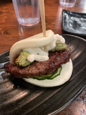 Impossible bun - vegan mayo by default   at JINYA Ramen Bar in Bellevue