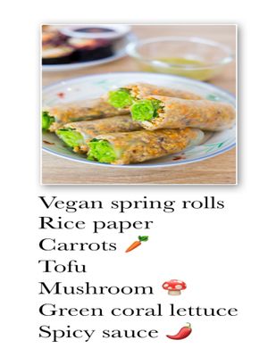 Vegan spring rolls  at Happy Time in Chiang Mai