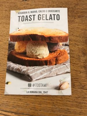 Toast gelato at Gelateria La Romana in Bergamo