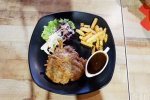 Rack Of Lamb With Black Pepper Sauce. at Vegan Delights Cafe in Ipoh
