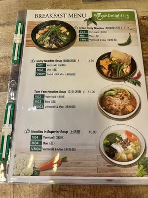 Breakfast menu   at Vegan Delights Cafe in Ipoh