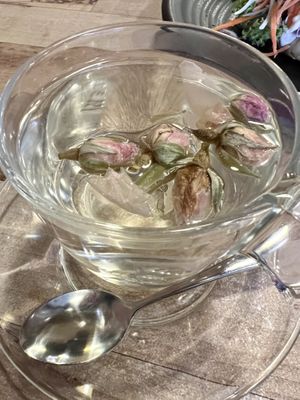 Rose tea   at Vegan Delights Cafe in Ipoh