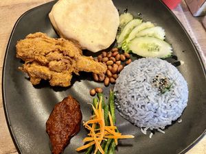Nasi lemak   at Vegan Delights Cafe in Ipoh