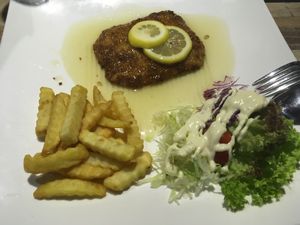 ";Chicken"; fillet at Vegan Delights Cafe in Ipoh