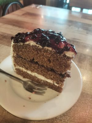 Blueberry cake at Vegan Delights Cafe in Ipoh