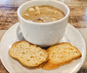 Mushroom soup, Great at Vegan Delights Cafe in Ipoh