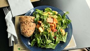 Sweet potato salad at Greeny in Tirana