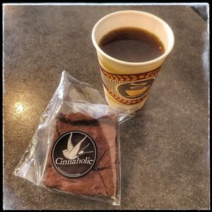 Brownie and Lancaster County Roasters Coffee at Cinnaholic in Lancaster