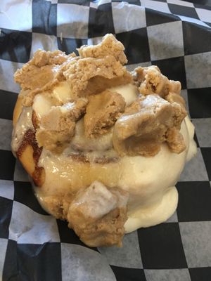 Roll with chai frosting and snickerdoodle cookie dough. Amazing!! at Cinnaholic in Lancaster