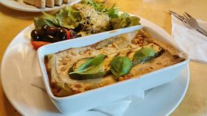 Vegan lasagna at Bolhoed in Amsterdam