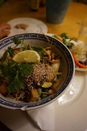 Stir-fried noodle with veg at Bolhoed in Amsterdam