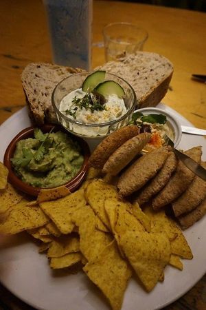 3 appetizers(hummus, Tzatziki, Guacamole) at Bolhoed in Amsterdam