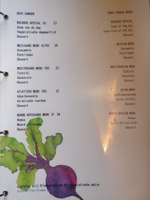 three course menu at Bolhoed in Amsterdam