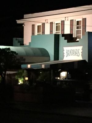 Another sign at night. at Bandanas Mexican Grille in Wildwood Crest