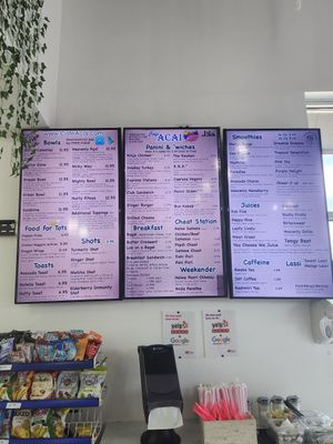 Menu at Cafe Acai in Frisco