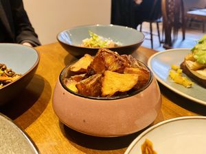 Parmentier Potatoes
Garlic and rosemary laced potatoes, finished with flaked salt.  at No. Twelve in Nottingham