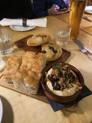 Baked Camembert and focaccia   at No. Twelve in Nottingham