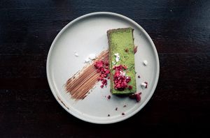 Matcha & Ginger chocolate tart at No. Twelve in Nottingham
