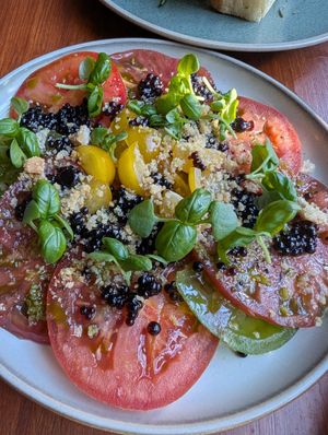 Tomato carpaccio at No. Twelve in Nottingham