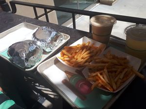 I got "the jackpot" he got "the California".... amazing! at PLANTA Burger in Toronto