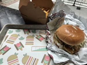 Cute tray, not-so-great burger at PLANTA Burger in Toronto