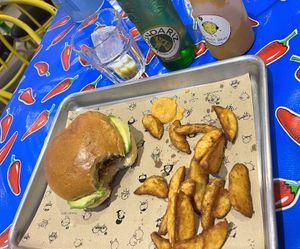 Their house “very” hot sauce is vegan too! I liked it!  at Planet Beat in Marbella