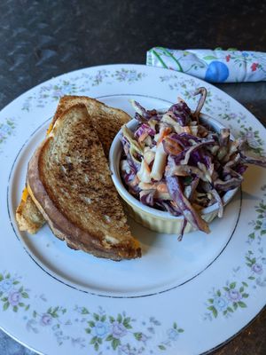 Grilled cheeze w/ slaw instead of fruit at Wicked Willow in Stevens Point