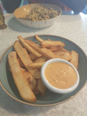 Delicious fries with 1000 island at Wicked Willow in Stevens Point