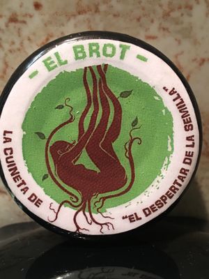 This is a magnet Pilar gave me that is made from recycled bottle caps at El Brot in Alp