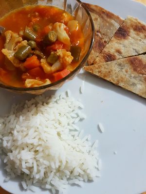 main dish  at Krishna Bhog in Huaraz