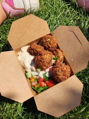 Falafel box at Edna's Kitchen in Bristol