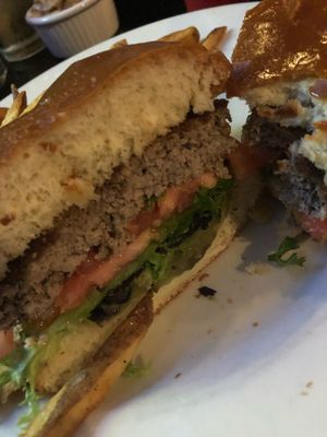 Impossible Burger comes w grilled mushrooms n onions at The Phoenix on Westheimer in Houston