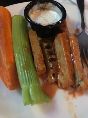 Beyond meat Chicken tenders in buffalo sauce  at The Phoenix on Westheimer in Houston