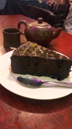 Warm Chocolate cake  at Bodhi Vegan in Paris
