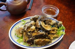 Mushroom beignets at Bodhi Vegan in Paris