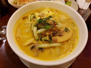 Chicken soup at Bodhi Vegan in Paris