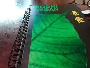 Huge menu at Bodhi Vegan in Paris