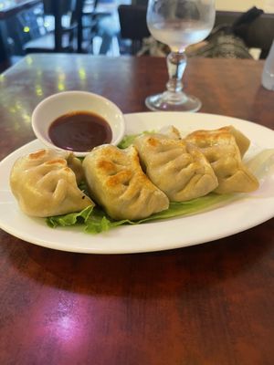 Grilled dumplings   at Bodhi Vegan in Paris