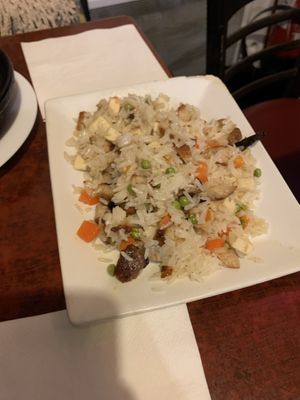 "Fishy" fried rice  at Bodhi Vegan in Paris